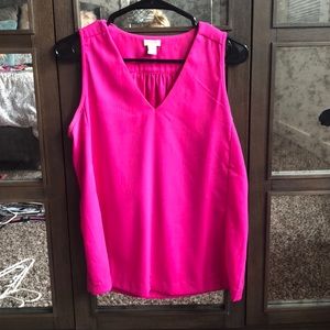 Hot Pink V Neck Shell